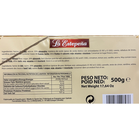 La Estepeña polvoron selecto / biscuit traditionnel aux amandes, 500 gr