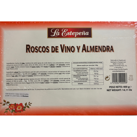 La Estepeña roscos de vino y almendra/ Pâtisseries rondes aux amandes, 400gr