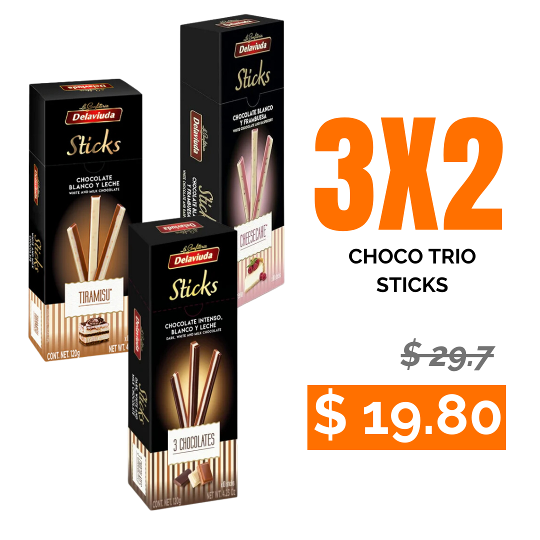 3x2 Pack - Choco Trio Sticks