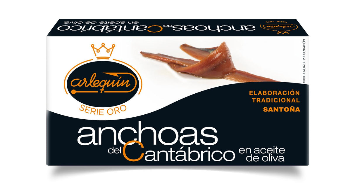 Anchois cantabrique à l'huile d'olive série Gold - Anchoa Cantábrica Arlequín, 50g