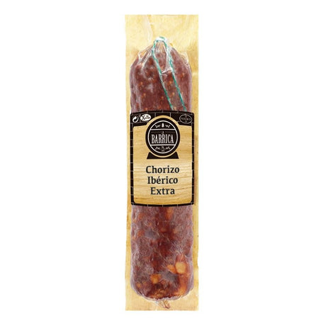 Premium Extra Iberian Chorizo Velita sticks, showcasing their deep color and rich, spicy flavor.