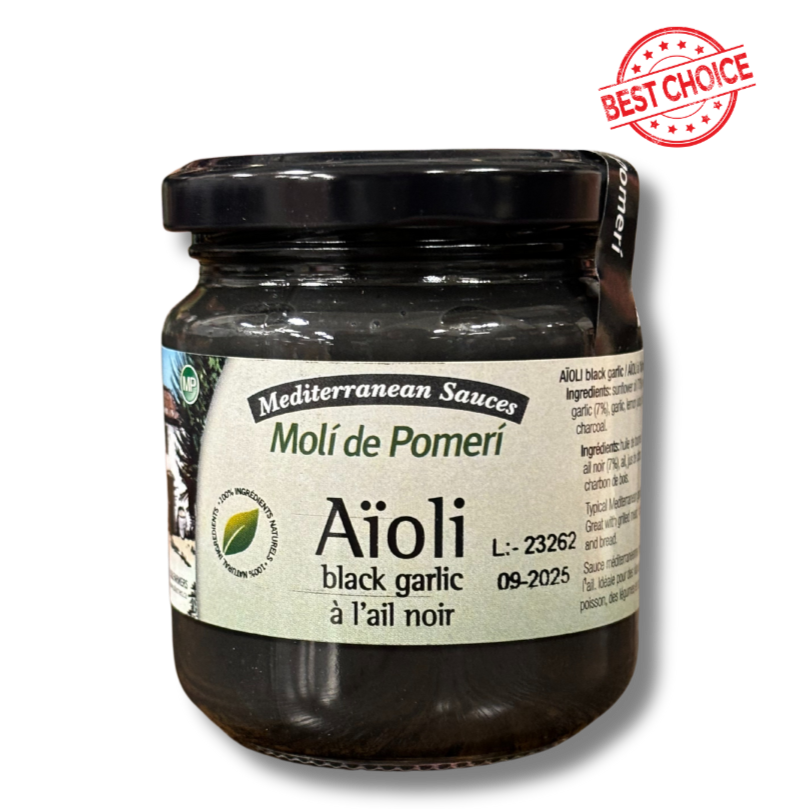 Mediterranean Aioli Black Garlic sauce 185g - Solfarmers