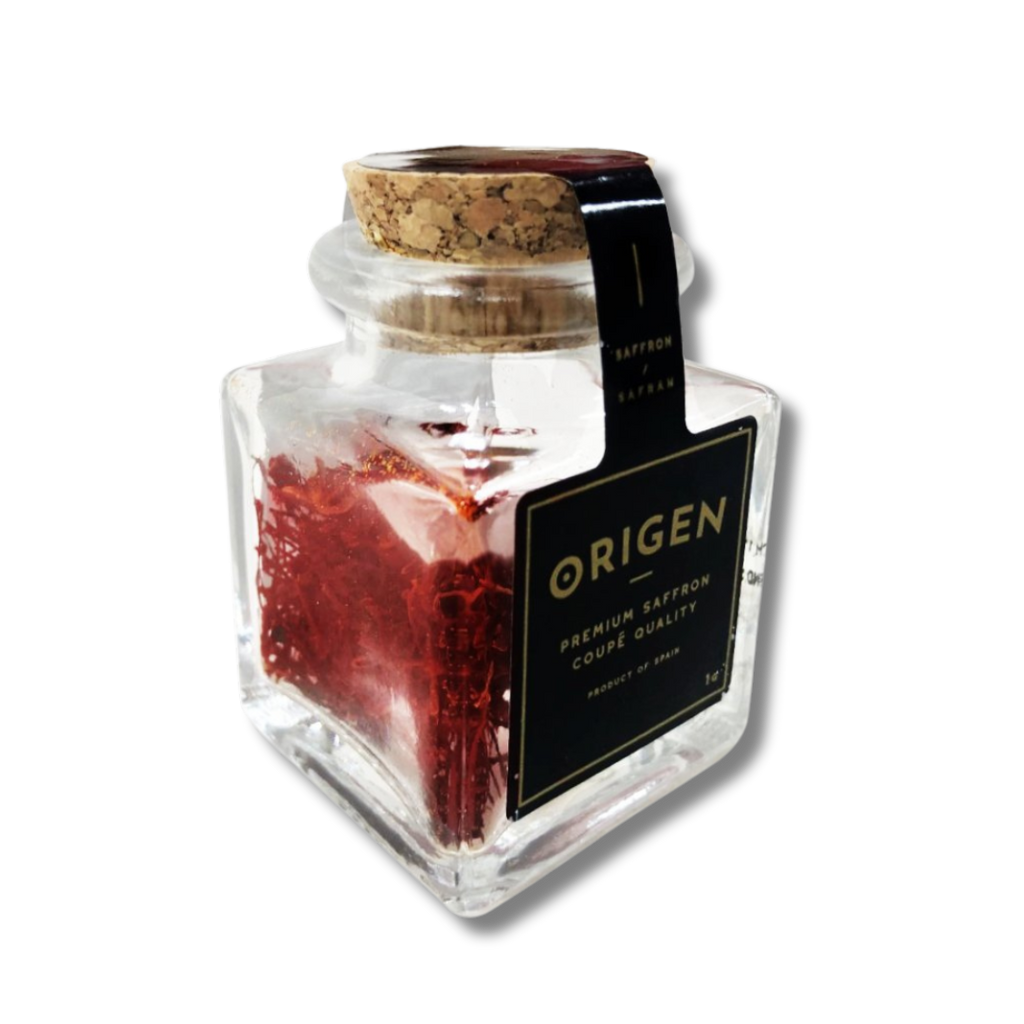 Origen Spanish Saffron Glass Jar, 1gr - Solfarmers