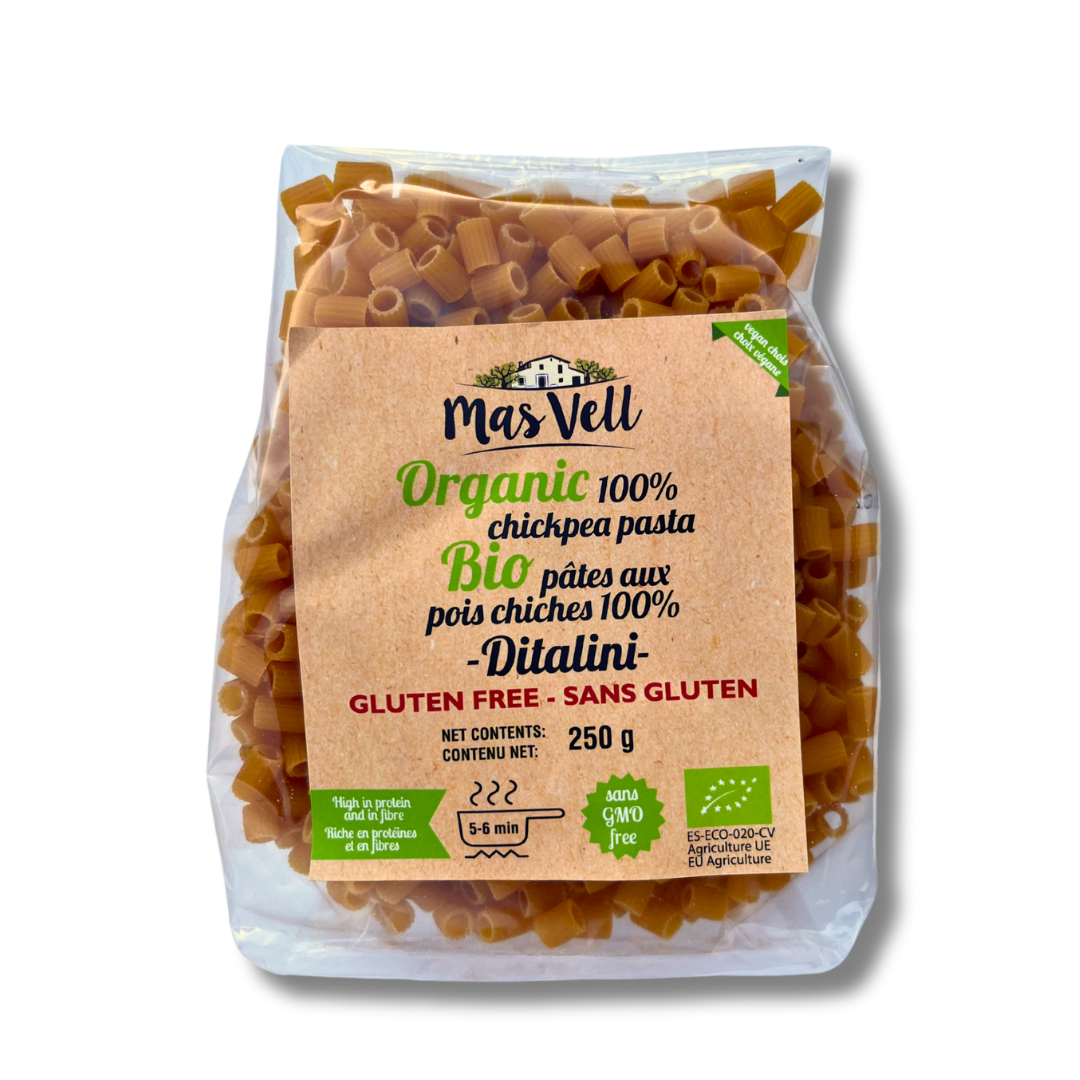 Pâtes Ditalini Bio aux Pois Chiches - MasVell, 250g