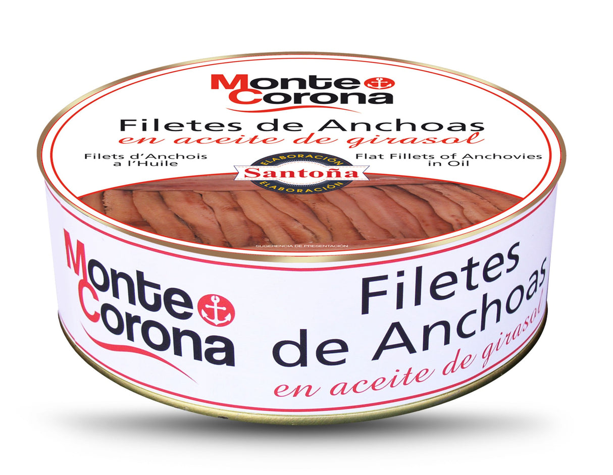 Anchois à l'huile de tournesol - Anchoas Monte Corona, 500g