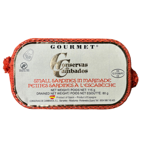 Small gourmet sardines in traditional Spanish marinade by Conservas de Cambados

