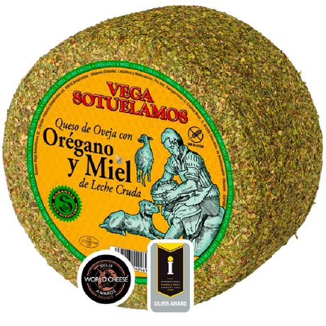 Sheep Milk Cheese covered with Honey and Oregano - Queso Oveja Miel Oregano. Vega Mancha, 250g