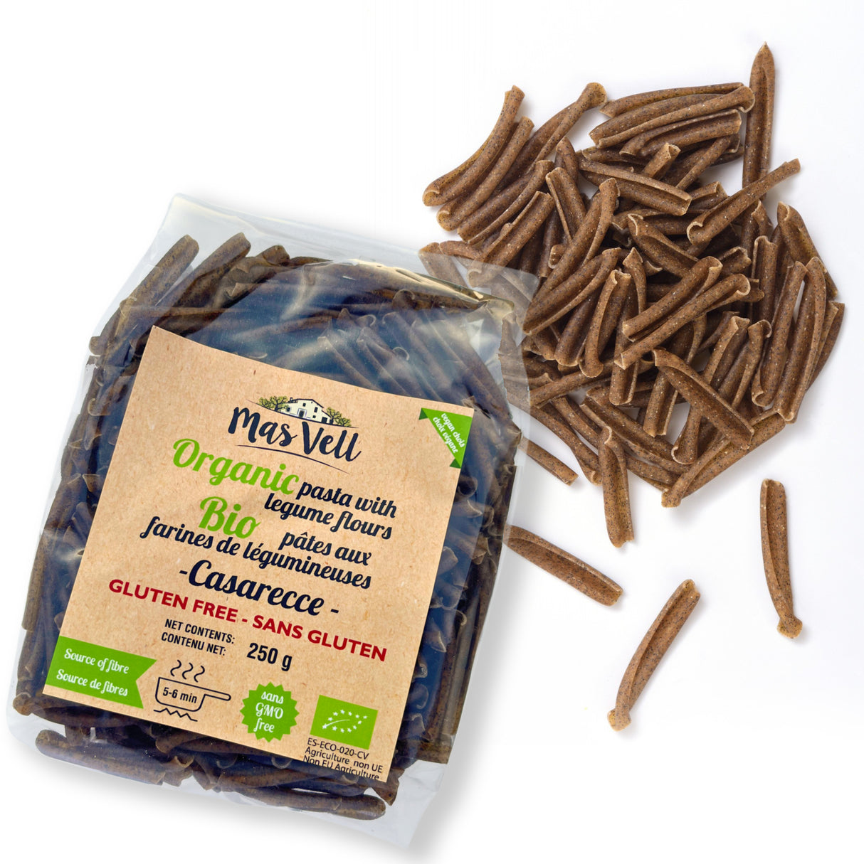 Pâtes Bio Casarecce Légumineuses - MasVell, 250g