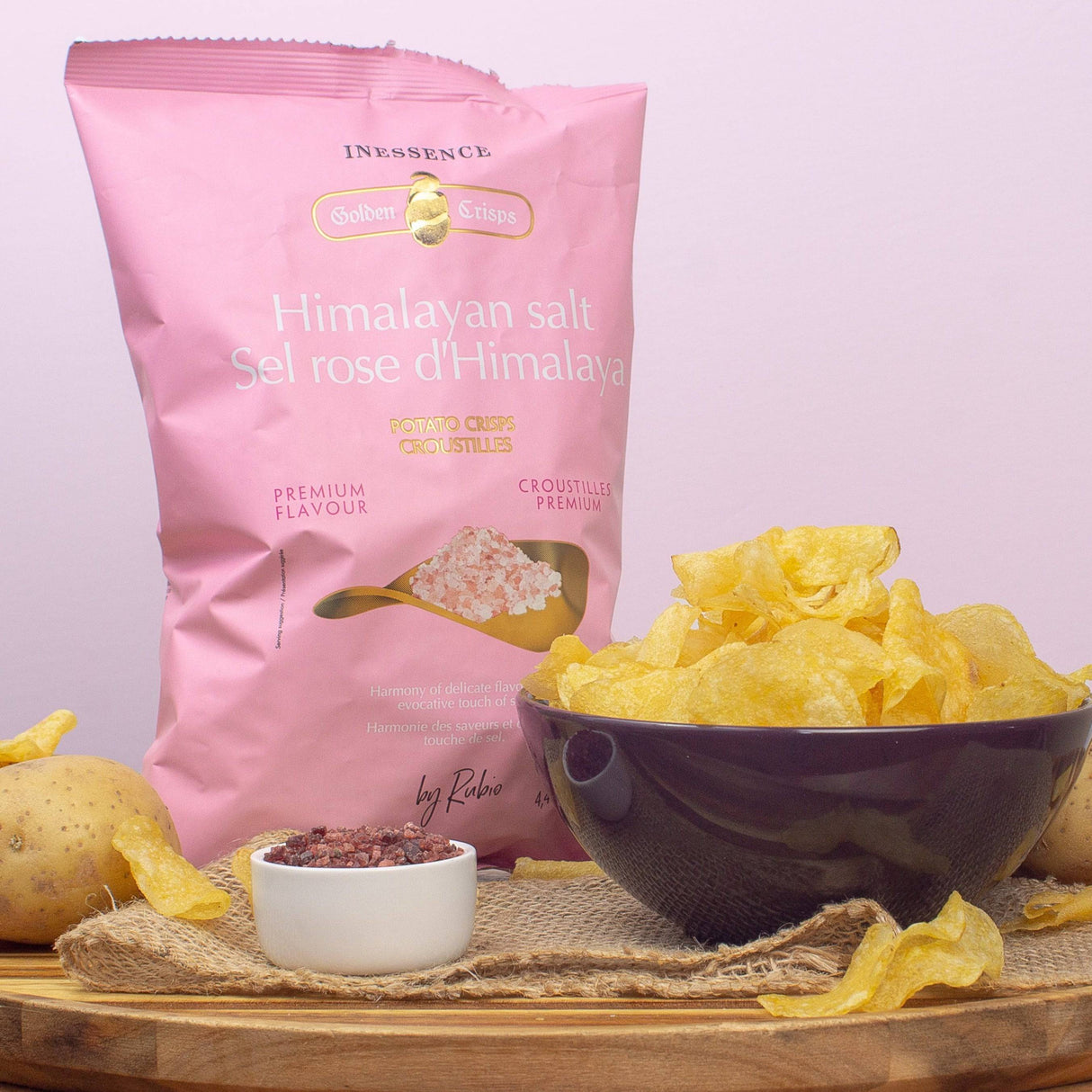 Inessence potato chips with olive oil and pink Himalayan salt - Solfarmers